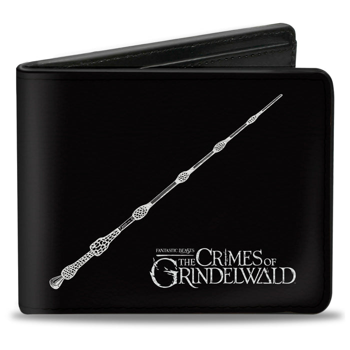 Bi-Fold Wallet - Fantastic Beasts The Crimes of Grindelwald Elder Wand + 9-Wands Black White Bi-Fold Wallets The Wizarding World of Harry Potter