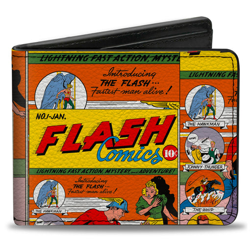 Bi-Fold Wallet - Classic Introducing the Flash Comic Book Panels Collage Bi-Fold Wallets DC Comics   