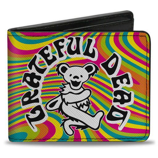 Bi-Fold Wallet - GRATEFUL DEAD Dancing Bear Icon Swirl Multi Color/White/Black Bi-Fold Wallets Grateful Dead   