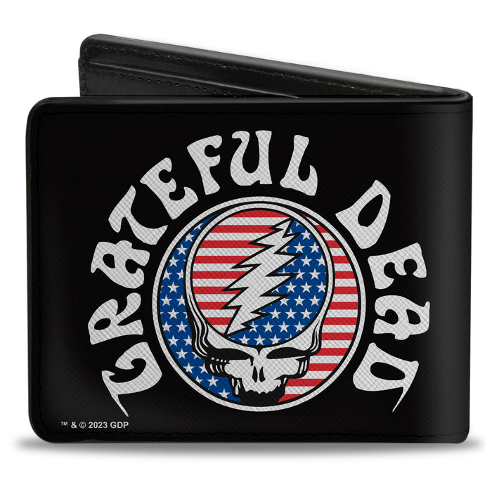 Bi-Fold Wallet - GRATEFUL DEAD Steal Your Face Stars and Stripes Logo Black/White/Red/Blue Bi-Fold Wallets Grateful Dead   