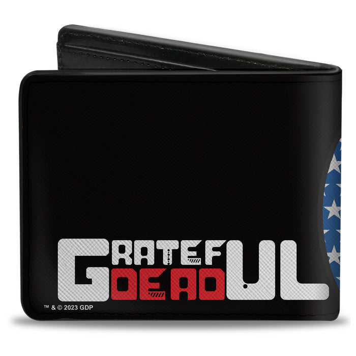 Bi-Fold Wallet - GRATEFUL DEAD Steal Your Face Stars and Stripes Close-Up Black/White/Red/Blue Bi-Fold Wallets Grateful Dead   