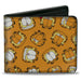 Bi-Fold Wallet - Garfield Expressions Scattered Orange Bi-Fold Wallets Nickelodeon   