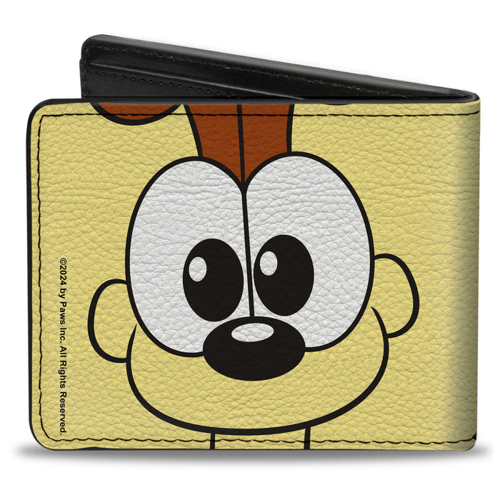 Bi-Fold Wallet - Garfield Odie Face Character Close-Up Yellow Bi-Fold Wallets Nickelodeon   