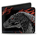 Bi-Fold Wallet - HOUSE OF THE DRAGON Dragon Pose with Flames and Title Logo Black/Grays/Red Bi-Fold Wallets House of the Dragon