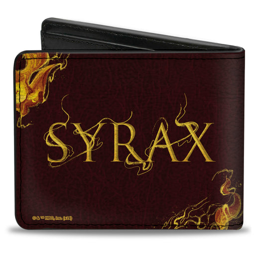 Bi-Fold Wallet - House of the Dragon SYRAX Pose and Text Brown/Yellows Bi-Fold Wallets House of the Dragon