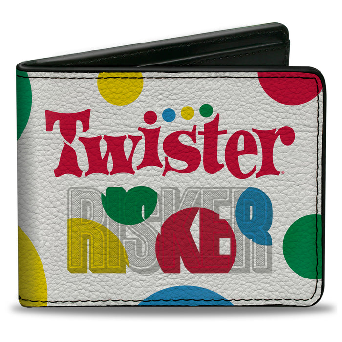 Bi-Fold Wallet - TWISTER RISKER Circle Spots White/Multi Color Bi-Fold Wallets Hasbro   