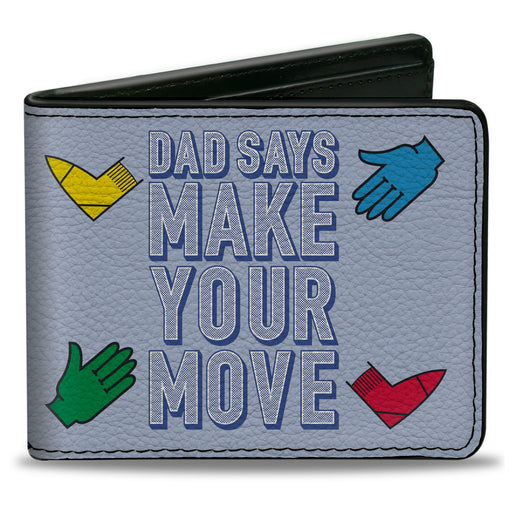 Bi-Fold Wallet - Twister DAD SAYS MAKE YOUR MOVE and Game Icons Light Blue/Multi Color Bi-Fold Wallets Hasbro   