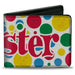 Bi-Fold Wallet - TWISTER Game Icons and Circle Expressions White/Multi Color Bi-Fold Wallets Hasbro   