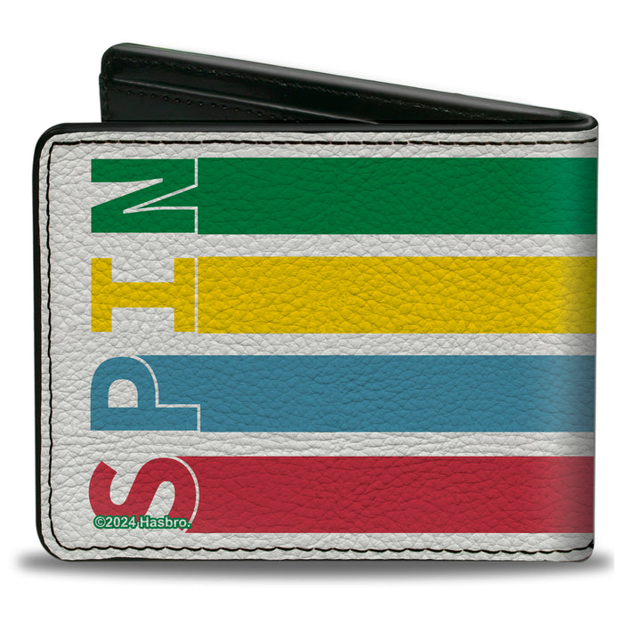 Bi-Fold Wallet - Twister SPIN Stripe Spinner White/Multi Color Bi-Fold Wallets Hasbro   