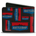 Bi-Fold Wallet - BATTLESHIP Ship Silhouette and Text Badge Collage Black/Red/Blue/White Bi-Fold Wallets Hasbro   