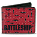 Bi-Fold Wallet - BATTLESHIP Grid with Ships and Text Red/Black/White Bi-Fold Wallets Hasbro   