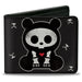 Bi-Fold Wallet - Skelanimals Chungkee the Panda BEARLY DEAD Pose Black/White Bi-Fold Wallets Hasbro   