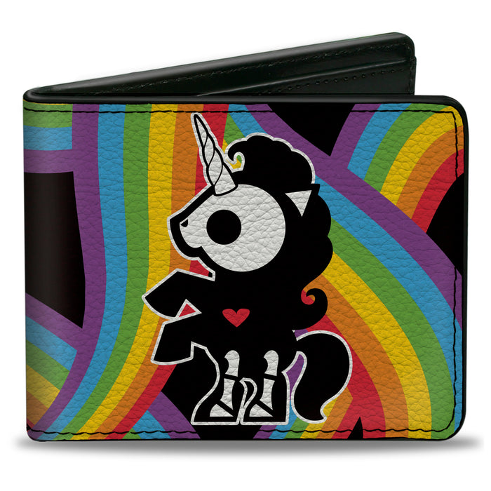 Bi-Fold Wallet - SKELANIMALS Bonita the Unicorn Pose and Title Logo Rainbows Bi-Fold Wallets Hasbro   