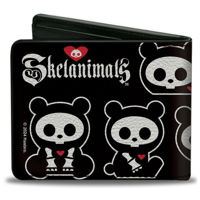 Bi-Fold Wallet - SKELANIMALS Chungkee the Panda Poses and Title Logo Black/White Bi-Fold Wallets Hasbro   