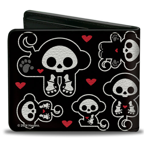 Bi-Fold Wallet - SKELANIMALS Marcy the Monkey Poses and Title Logo Black/White Bi-Fold Wallets Hasbro   