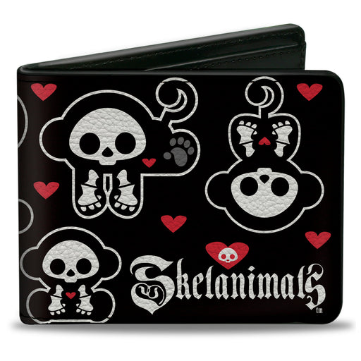 Bi-Fold Wallet - SKELANIMALS Marcy the Monkey Poses and Title Logo Black/White Bi-Fold Wallets Hasbro   