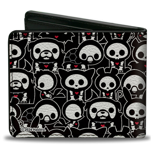 Bi-Fold Wallet - SKELANIMALS DEAD ANIMALS NEED LOVE TOO Collage and Animals Black/White/Red Bi-Fold Wallets Hasbro   