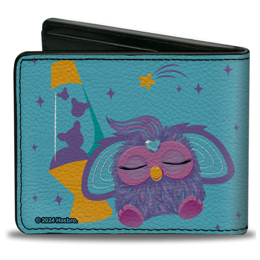 Bi-Fold Wallet - Furby Purple and Orange Furby CHILL TIME Pose Blue/Purple Bi-Fold Wallets Hasbro   