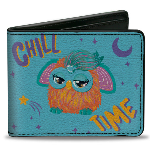 Bi-Fold Wallet - Furby Purple and Orange Furby CHILL TIME Pose Blue/Purple Bi-Fold Wallets Hasbro   