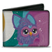 Bi-Fold Wallet - Furby Purple Furby YOU ARE WONDERFUL Running Pose Multi Color Bi-Fold Wallets Hasbro   