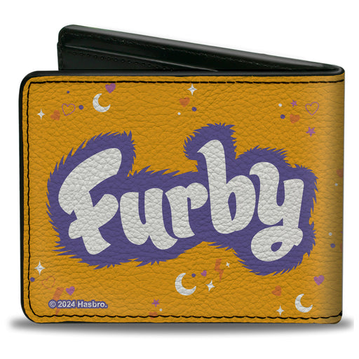 Bi-Fold Wallet - Furby Orange Furby WORD TO THE FURB Heart Pose and Title Logo Orange/Purple Bi-Fold Wallets Hasbro   