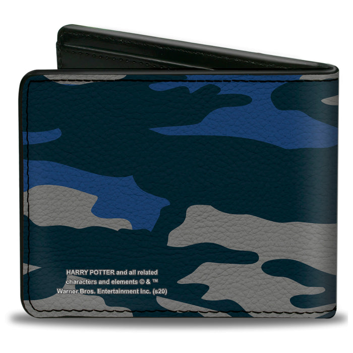 Bi-Fold Wallet - Harry Potter Ravenclaw Crest Camo Blues Grays Bi-Fold Wallets The Wizarding World of Harry Potter