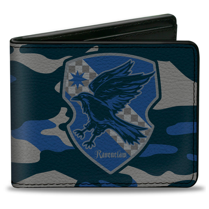 Bi-Fold Wallet - Harry Potter Ravenclaw Crest Camo Blues Grays Bi-Fold Wallets The Wizarding World of Harry Potter