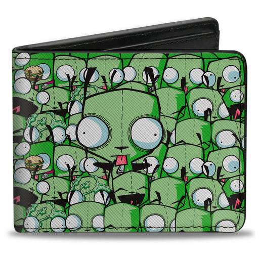 Bi-Fold Wallet - Invader Zim GIR Poses Stacked Greens Bi-Fold Wallets Nickelodeon   