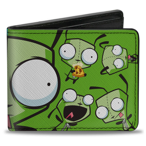 Bi-Fold Wallet - Invader Zim GIR Split Close-Up and Poses Blue/Green Bi-Fold Wallets Nickelodeon   