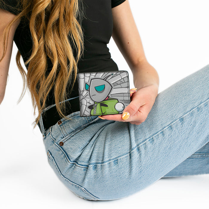 Bi-Fold Wallet - INVADER ZIM GIR with Hood Down Pose Hoses Grays Bi-Fold Wallets Nickelodeon