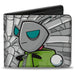 Bi-Fold Wallet - INVADER ZIM GIR with Hood Down Pose Hoses Grays Bi-Fold Wallets Nickelodeon