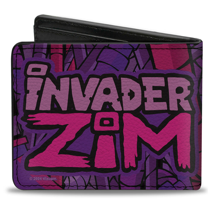 Bi-Fold Wallet - INVADER ZIM and GIR Voot Cruiser Pose and Title Logo Purples/Pinks Bi-Fold Wallets Nickelodeon