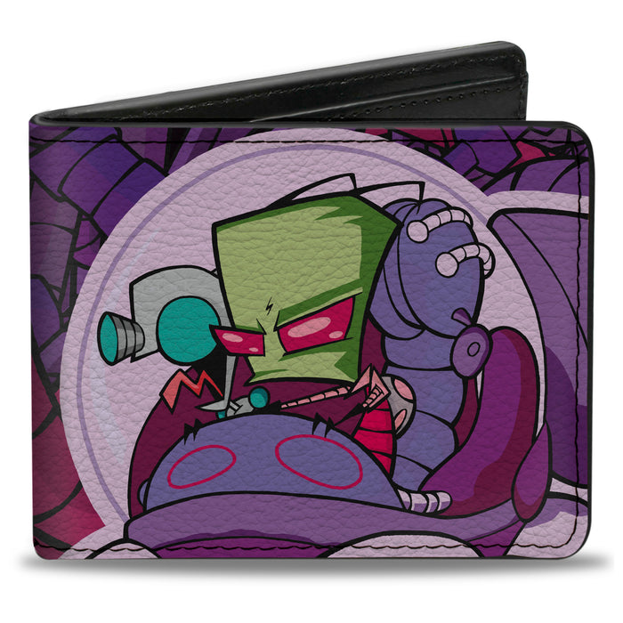 Bi-Fold Wallet - INVADER ZIM and GIR Voot Cruiser Pose and Title Logo Purples/Pinks Bi-Fold Wallets Nickelodeon