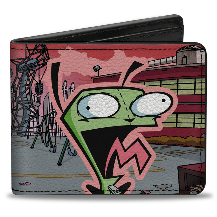 Bi-Fold Wallet - Invader Zim and GIR Dog Rooftop Scene Bi-Fold Wallets Nickelodeon