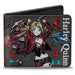 Bi-Fold  Wallet - Harley Quinn GOOD NIGHT Anime Pose and Icons Collage Red/Black Bi-Fold Wallets DC Comics   