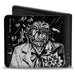 Bi-Fold  Wallet - Batman the Dark Knight and  Joker HA HA Smiling Sketch Poses Black/White Bi-Fold Wallets DC Comics   