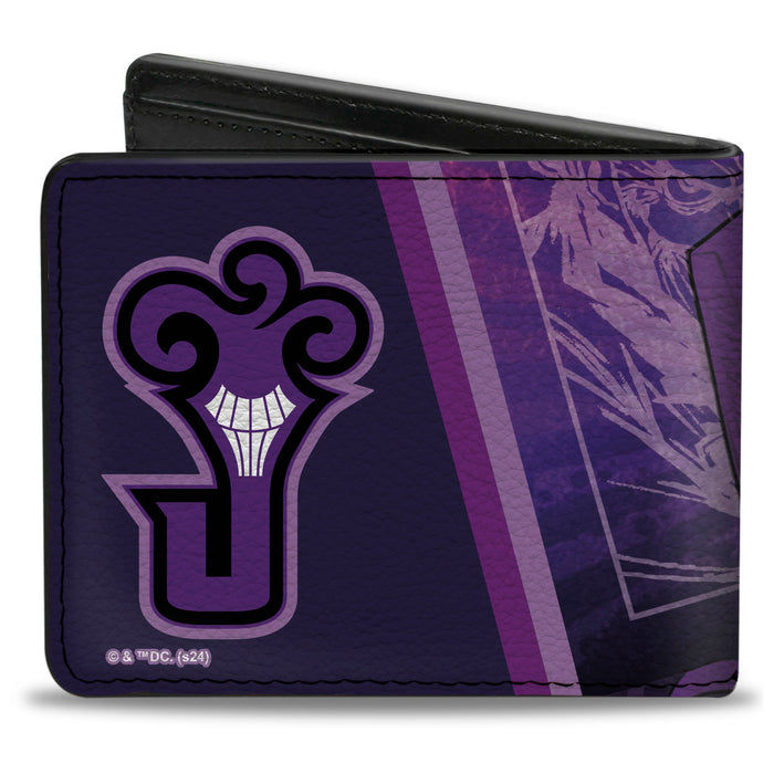 Bi-Fold Wallet - The Joker Hammer Pose and Logo Purples Bi-Fold Wallets DC Comics