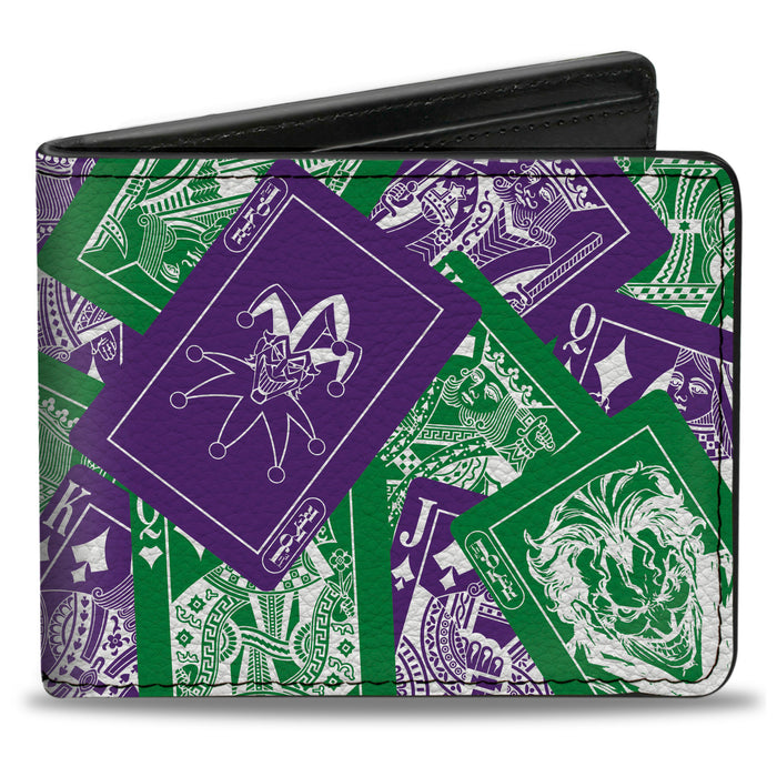 Bi-Fold Wallet - The Joker Deck of Cards Stacked Green/Purple/White Bi-Fold Wallets DC Comics