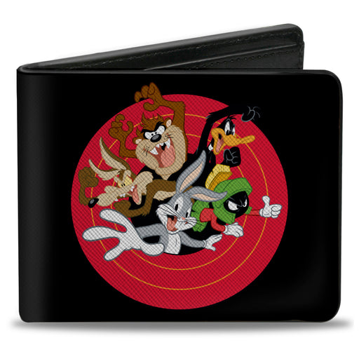 Bi-Fold  Wallet - Looney Tunes 5-Character Bullseye Pose Black Bi-Fold Wallets Looney Tunes   