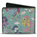 Bi-Fold Wallet - My Little Pony Generations Six Pony and Cutie Marks Collage Blue Bi-Fold Wallets Hasbro   