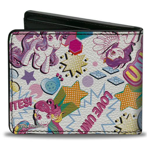 Bi-Fold Wallet - My Little Pony LOVE EVERYPONY Ponies and Icons Collage White/Multi Color Bi-Fold Wallets Hasbro   