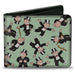 Bi-Fold Wallet - Mr. Monopoly Rich Uncle Pennybags Poses Scattered Green Bi-Fold Wallets Hasbro   