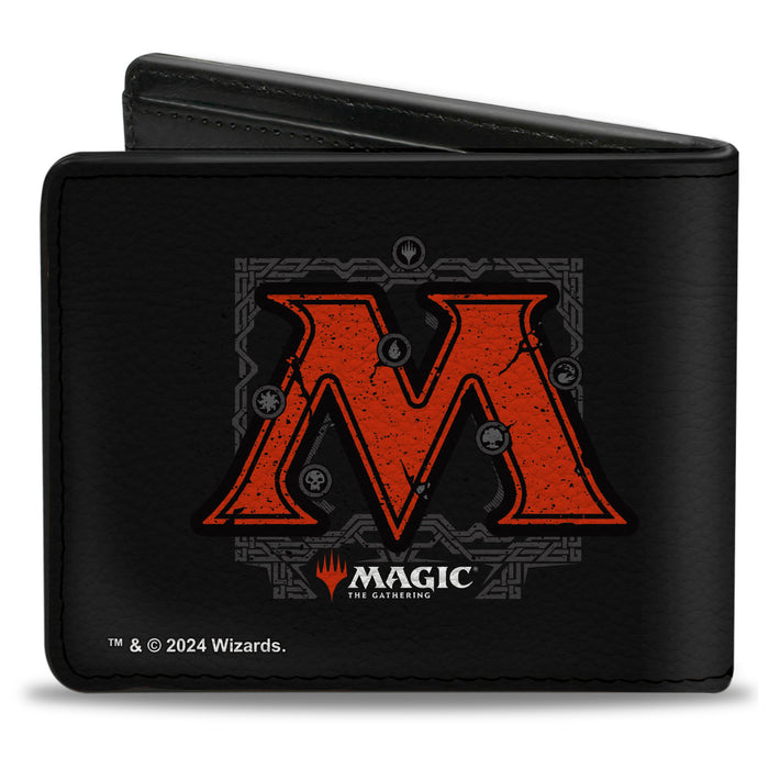Bi-Fold Wallet - Magic the Gathering Planeswalker Mana Pentagon and Logo Black/Multi Color Bi-Fold Wallets Wizards of the Coast   