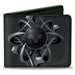 Bi-Fold Wallet - MAGIC THE GATHERING Black Mana Skull Icon and Title Logo Black/Grays Bi-Fold Wallets Wizards of the Coast   