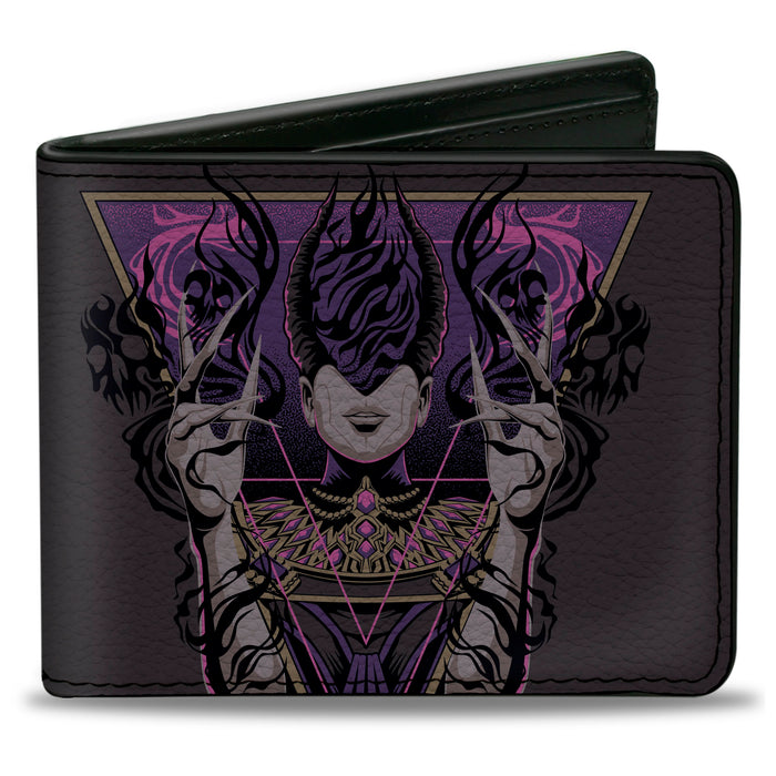 Bi-Fold Wallet - Magic the Gathering NIGHTMARE WEAVER ASHIOK Pose Black/Purples Bi-Fold Wallets Wizards of the Coast   