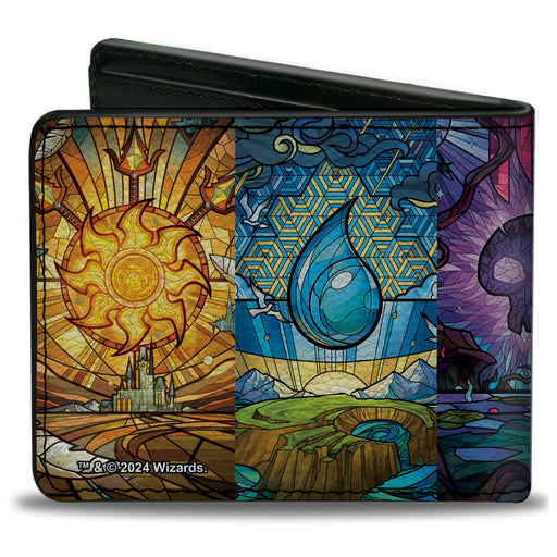 Bi-Fold Wallet - Magic the Gathering Stained Glass Mana Symbol Blocks Multi Color Bi-Fold Wallets Wizards of the Coast