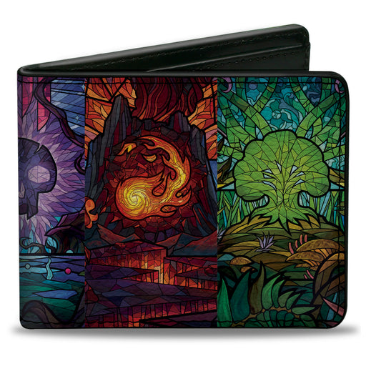 Bi-Fold Wallet - Magic the Gathering Stained Glass Mana Symbol Blocks Multi Color Bi-Fold Wallets Wizards of the Coast