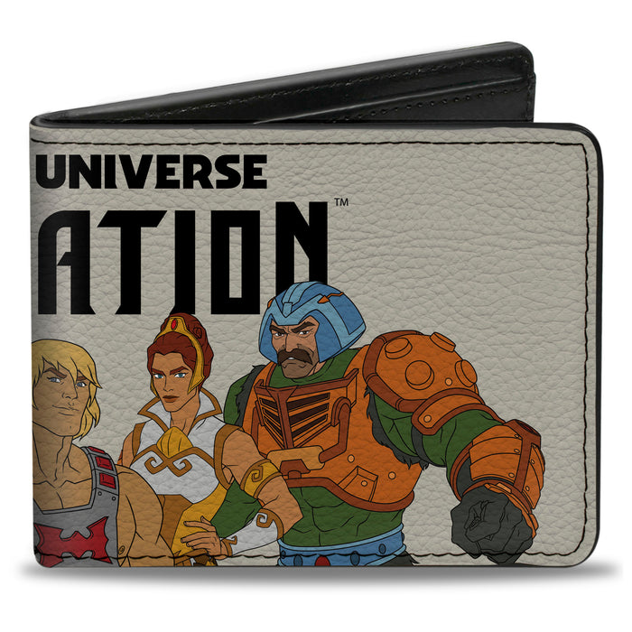 Bi-Fold Wallet - MASTERS OF THE UNIVERSE REVELATION Group Pose and Title Logo White/Black Bi-Fold Wallets Mattel