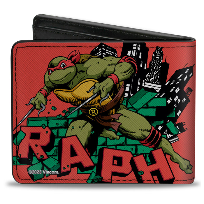Bi-Fold Wallet - Teenage Mutant Ninja Turtles RAPH Action Pose Red Bi-Fold Wallets Nickelodeon   