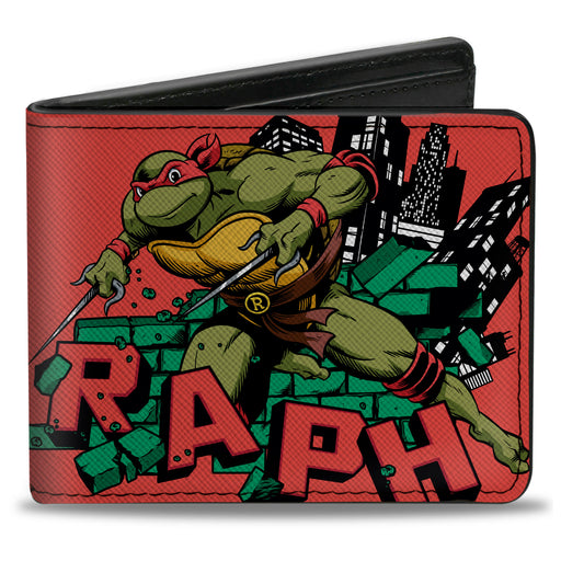 Bi-Fold Wallet - Teenage Mutant Ninja Turtles RAPH Action Pose Red Bi-Fold Wallets Nickelodeon   